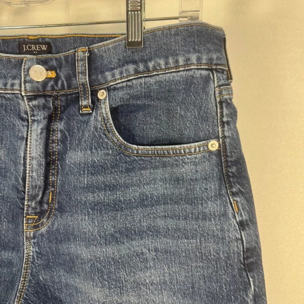 J.Crew Womens Denim Jeans - 29 P Blue Crop Straight Leg High Rise Casual Comfort